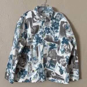 Alfred Dunner  Soft Floral Fleece Zip-Up Jacket Women’s Large
